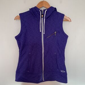 Sims Snowboarding Vest Womens XS Purple Full Zip Hooded Fleece Pockets Gorpcore